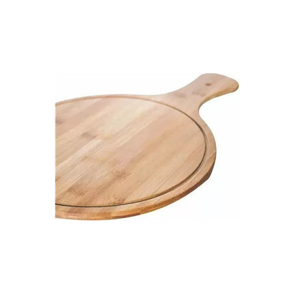 Tabla Redonda Madera Bamboo C/mango Pizza Parrilla 50x35x1cm A