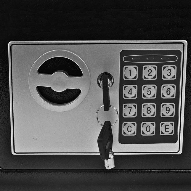 Caja Fuerte De Seguridad Electrónica Codigo Digital Y Llave  Negro