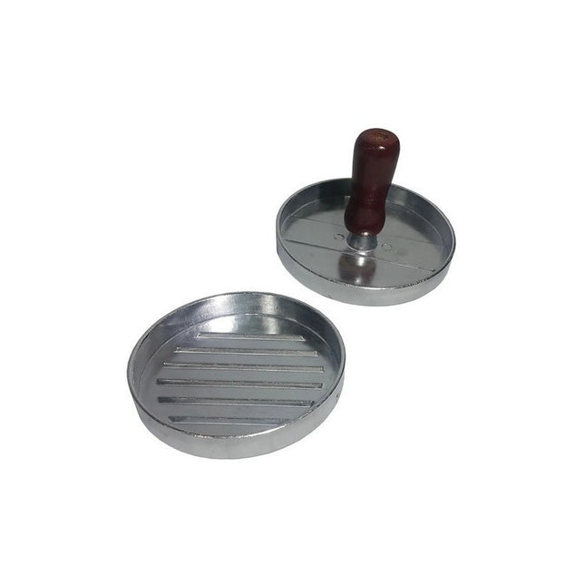 Molde Hamburguesas De Metal En Caja Regalo 11,5 Cm  Gris