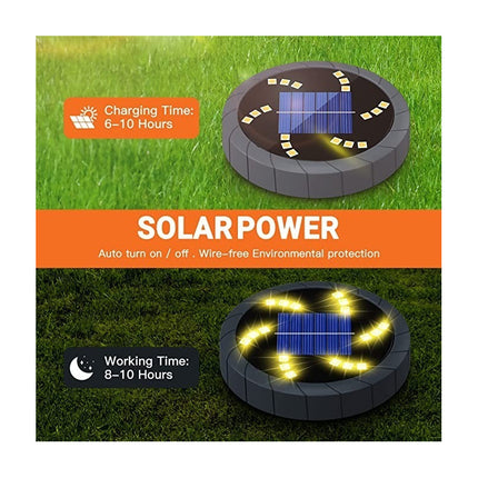 Foco Luz Solar Para Jardin Piso Embutir  18 Led Calida Cálida