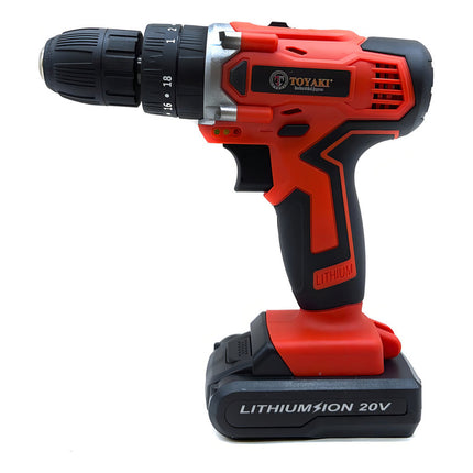 Taladro A Bateria 20v 10mm Toyaki Tk-817a  Frecuencia 60 Naranja
