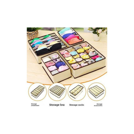 Set Cajas Organizadoras De Tela Con Separaciones X 4