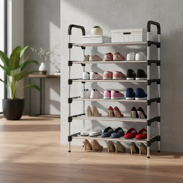 Zapatera Organizador Metalico 6 Estantes - J8-0139 Gris