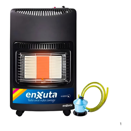 Estufa Gas Con Válvula De Seguridad Y Manguera Encendido Ele - Negro