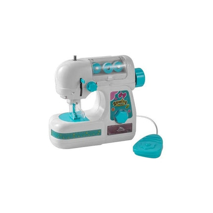 Maquina De Coser Para Niña 17x19cm A Pila Con Luz De Juguete Blanco