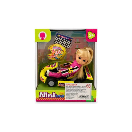 Muñeca Articulada En Auto De Carreras Ty372846 V