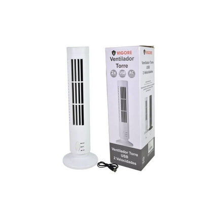 Ventilador Torre De Mesa 33x10cm.