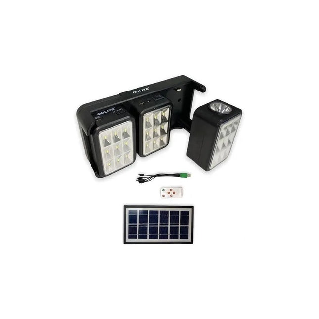 Luz Solar Triple/ Desmontable Con Panel Y Cables P/recarga Blanco Frío Blanco Frío
