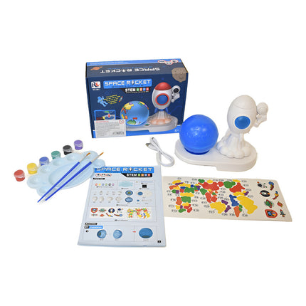 Lampara Veladora Espacial Cohete Para Pintar Blanco Blanco