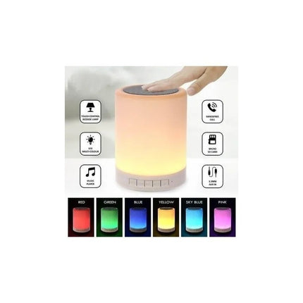 Parlante Bluetooth Táctil Con Luces  Beige