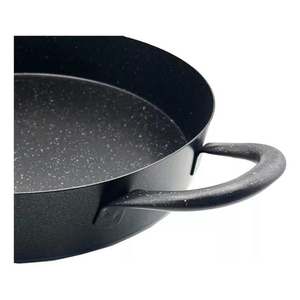 Disco Sarten Alto Cocina Fuego Leña Acero Con Mango  Negro
