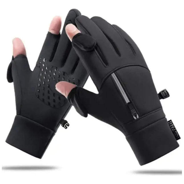 Guantes De Invierno Con Dedos Abiertos Tactiles Negro