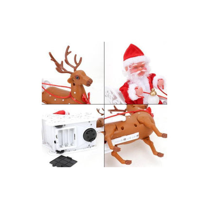 Papa Noel En Trineo Con Luz Sonido Y Movimientos  Ccm00695 Rojo