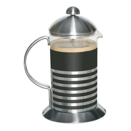 Cafetera Manual Embolo Vidrio Y Acero 600 Ml Calidad  Transparente Y Acero