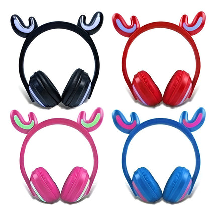 Auricular Diseño Infantil Reno Con Luces+bluetooth Varios