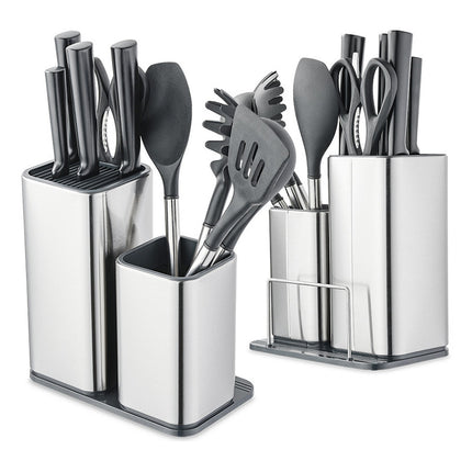 Soporte Para Utensilios De Cocina 2 Divisiones Gris