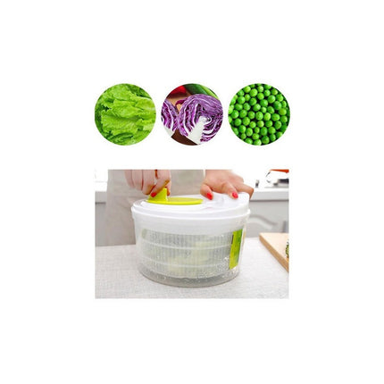 Centrifugador De Vegetales Escurridor De Lechuga  Blanco Y Verde