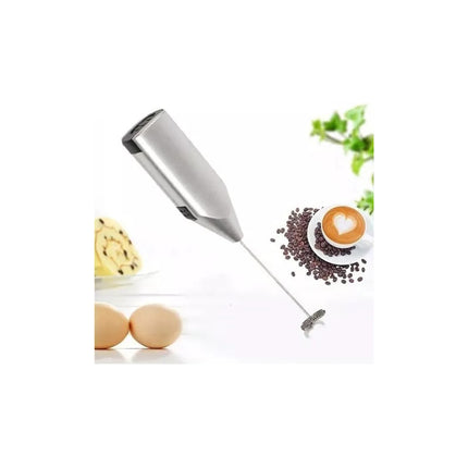 Cucharas De Capuchino Set X 6 Acero Inox + Batidor Cafe  Plateado Plateado