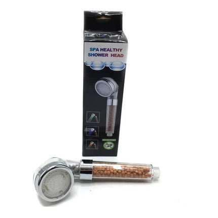 Duchero  Con Filtro De Piedra, Luz Led Temperatura Agua Piedra