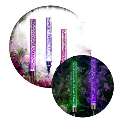 Estaca Solar Led Rgb Cilíndrica Para Jardín Rgb