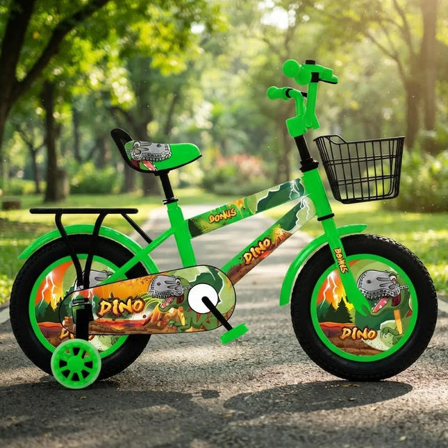 Bicicleta Bonus Dino Rodado 12  Con Ruedas Estabilizadoras Verde 12