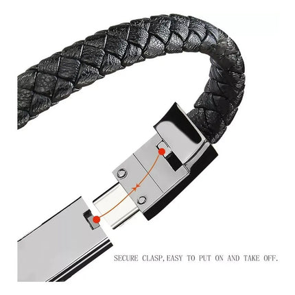 Pulsera De Cable Usb Tipo C De Carga Rápida Portátil Negro