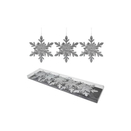 Adorno De Navidad Flores Colgantes X5 Unidades. Gris