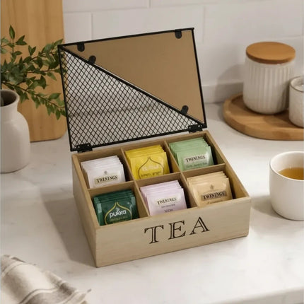 Caja De Madera Para Sobres Té  Chw03886 Marrón Claro