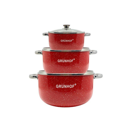 Juego De Batería Ollas Antiadherentes Grünhof 9 Pcs Piezas