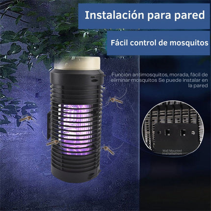 Linterna Mata Mosquitos Multifuncion Solar Recargable Blanco Y Ultravioleta Blanco