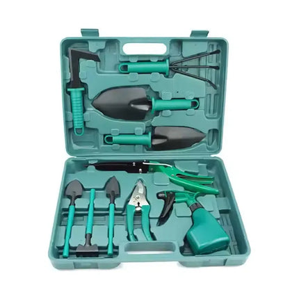Kit De Jardinería 10 Piezas Indoor Outdoor Jardín + Valija Verde