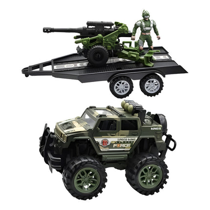 Camioneta De Guerra Con Remolque 53x17x14cm X