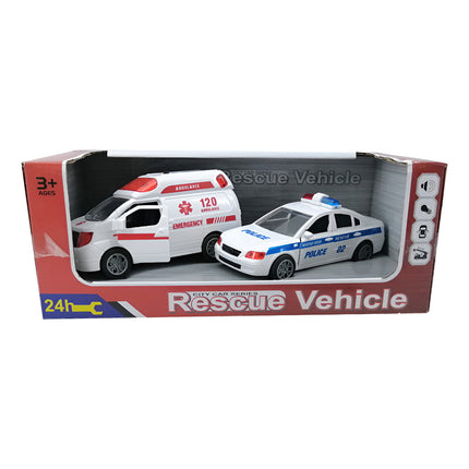 Vahiculos De Rescate X2 Con Luz Y Sonido Zow