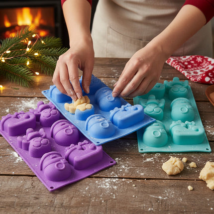 Molde De Silicona Para Galletas Navideñas Rojo