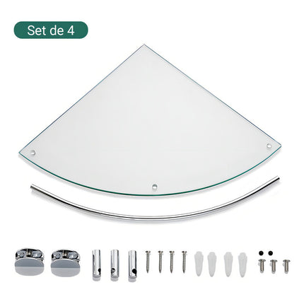 Set De 4 Estantes Esquineros De Vidrio Organizadores Baño