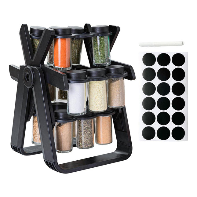 Especiero Organizador  Giratorio 18 Frascos De Vidrio N