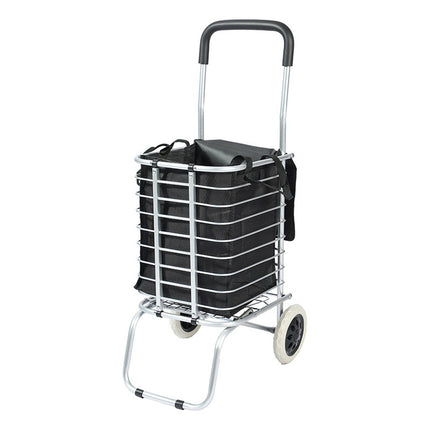 Carro Plegable De Compra Con Bolso 2 Ruedas Blanco Negro