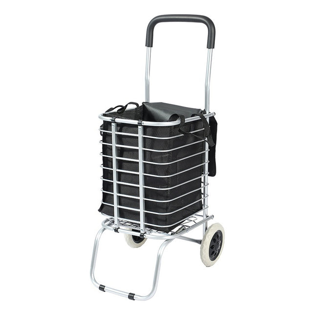 Carro Plegable De Compra Con Bolso 2 Ruedas Blanco Negro