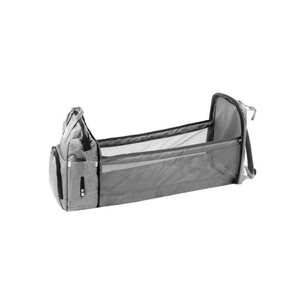 Mochila Maternal Con Cuna Cambiador Multi Premiun  Gris Gris Liso