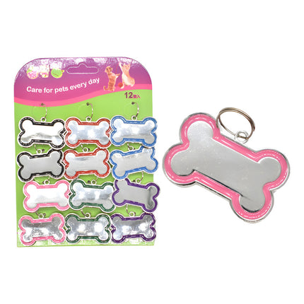 Placa De Metal Para Collar De Mascota Hueso A A Varios