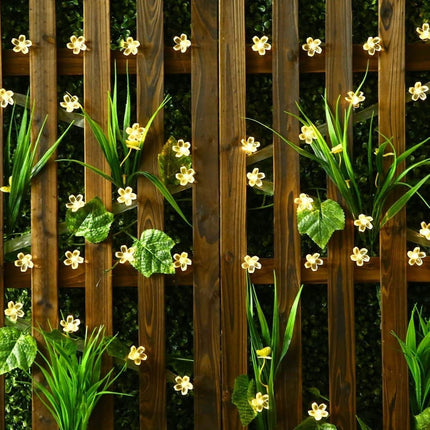 Guirnalda Solar Para Exterior Decoración Flores Calidas Calidas
