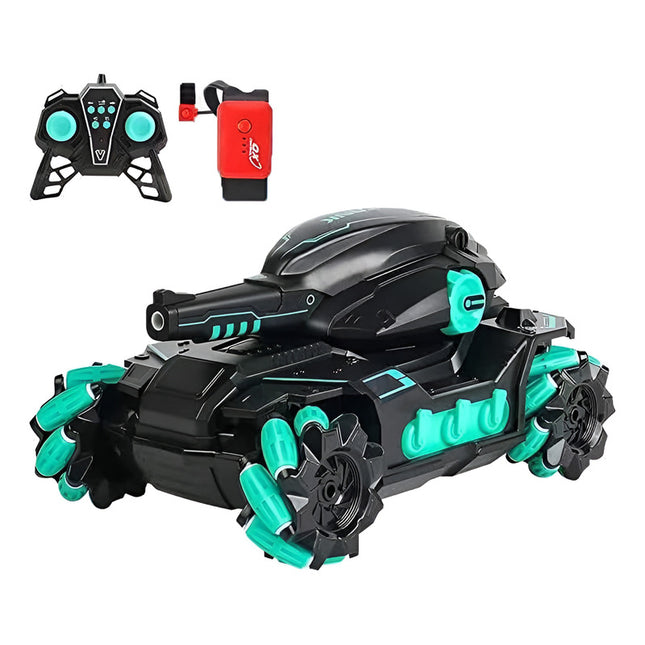 Auto Tanque C/control Remoto Lanza Bolitas Gel Negro Tanque