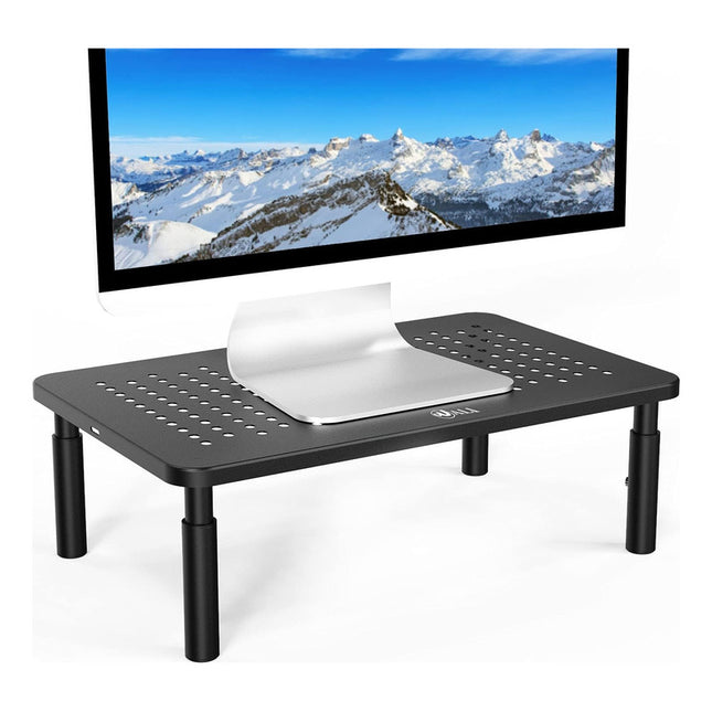 Base Soporte Stand Monitor Notebook Elevador Regulable  Negro