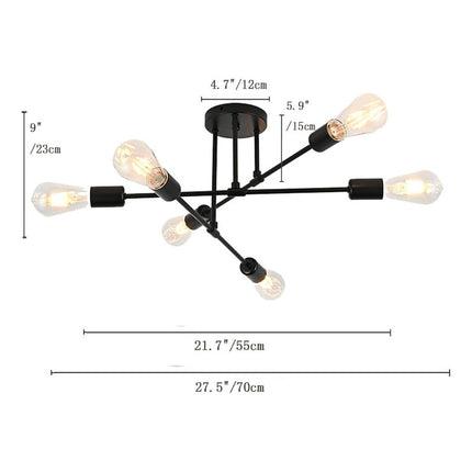 Lampara Colgante 6 Luces Araña Estilo Nórdica Lámpara Techo V