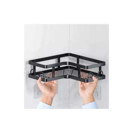 Set X5 Estante Organizador Esquinero Ducha Baño Jabonera Negro