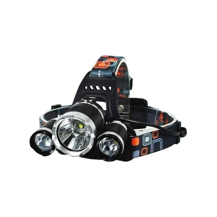 Linterna Minero Super Potente 3 Focos Leds Recargable  Blanco Negro