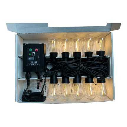 Guirnalda Vintage Solar Con Control 10 Bombitas Z