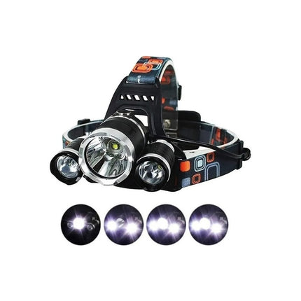 Linterna Minero Super Potente 3 Focos Leds Recargable Oferta