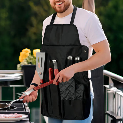 Set Completo De Asador 7 Piezas Con Delantal Y Utensilios