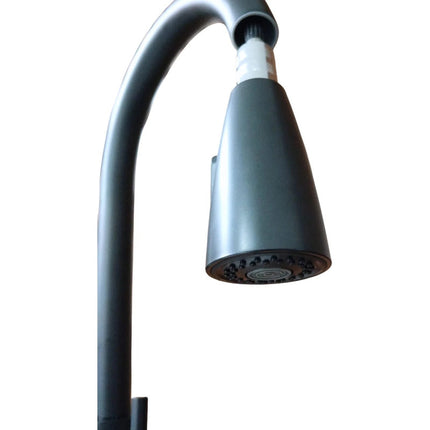 Canilla Monocomando Extensible Flexible  Negra Negro